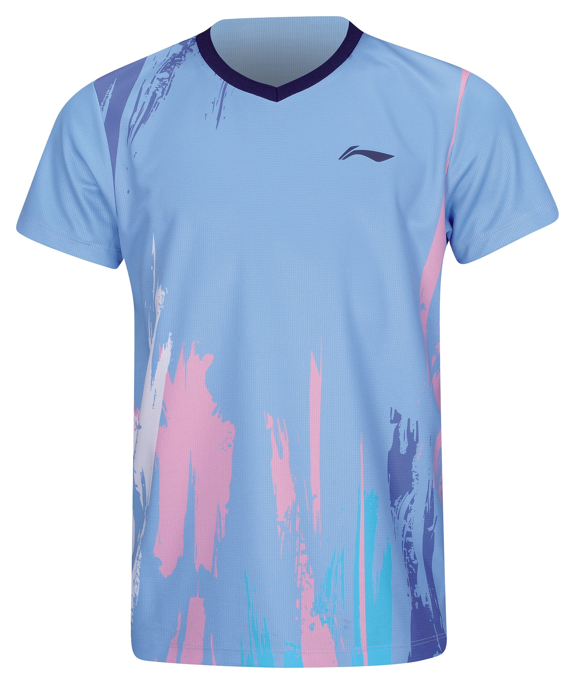 Badminton T-Shirt - Junior - Competition Light Blue with Leics PC front logo